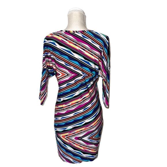 Trina Turk Dominica 2 Multicolored Striped 3/4 Length Sleeve Mini Dress Size XS - Picture 4 of 16